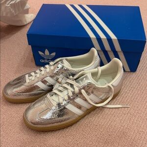 Adidas Metallic Silver and White Sneakers BRAND NEW sold out in stores